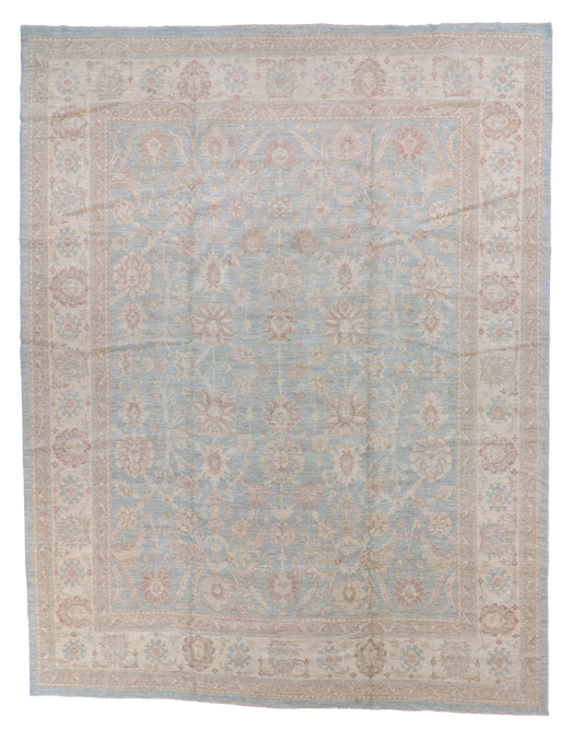 W 12 - L 15.6 - Frahan Fine/Wool All Over Rectangle - Finest Hand-Knotted Quality Wool - 60400