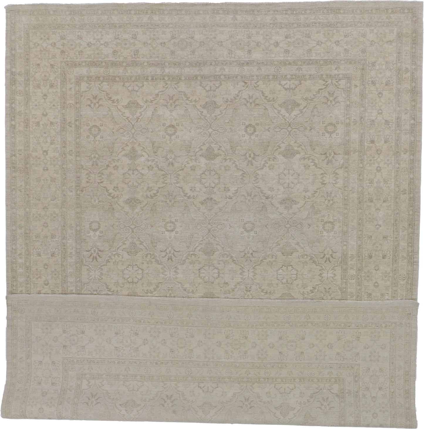 W 9.2 L 12 Modern 100% Wool Hand-Woven All-Over Design - 60401