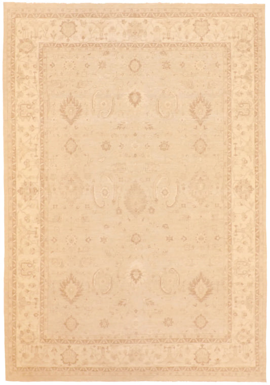 W 8.1 - L 10.11 - Oushak Wool Transitional Rectangle - Hand Woven Rug - 60402