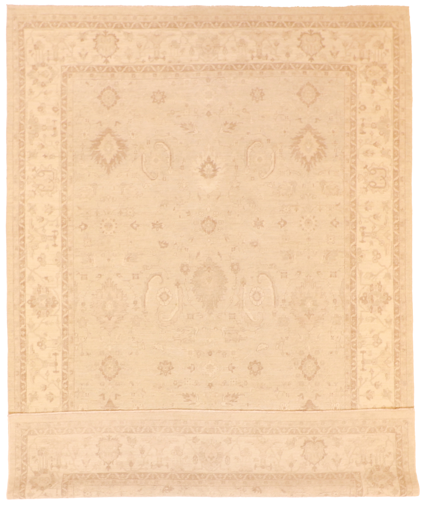 W 8.1 L 10.11 Oushak 100% Wool Hand-Woven All-Over Design - 60402