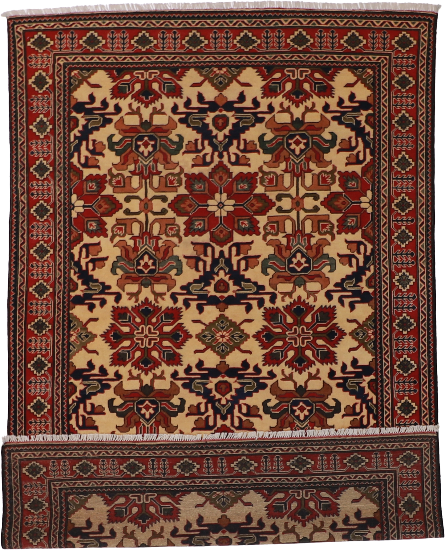 W 6.6 L 9.10 Mahal 100% Wool Hand-Woven All-Over Design - 60408