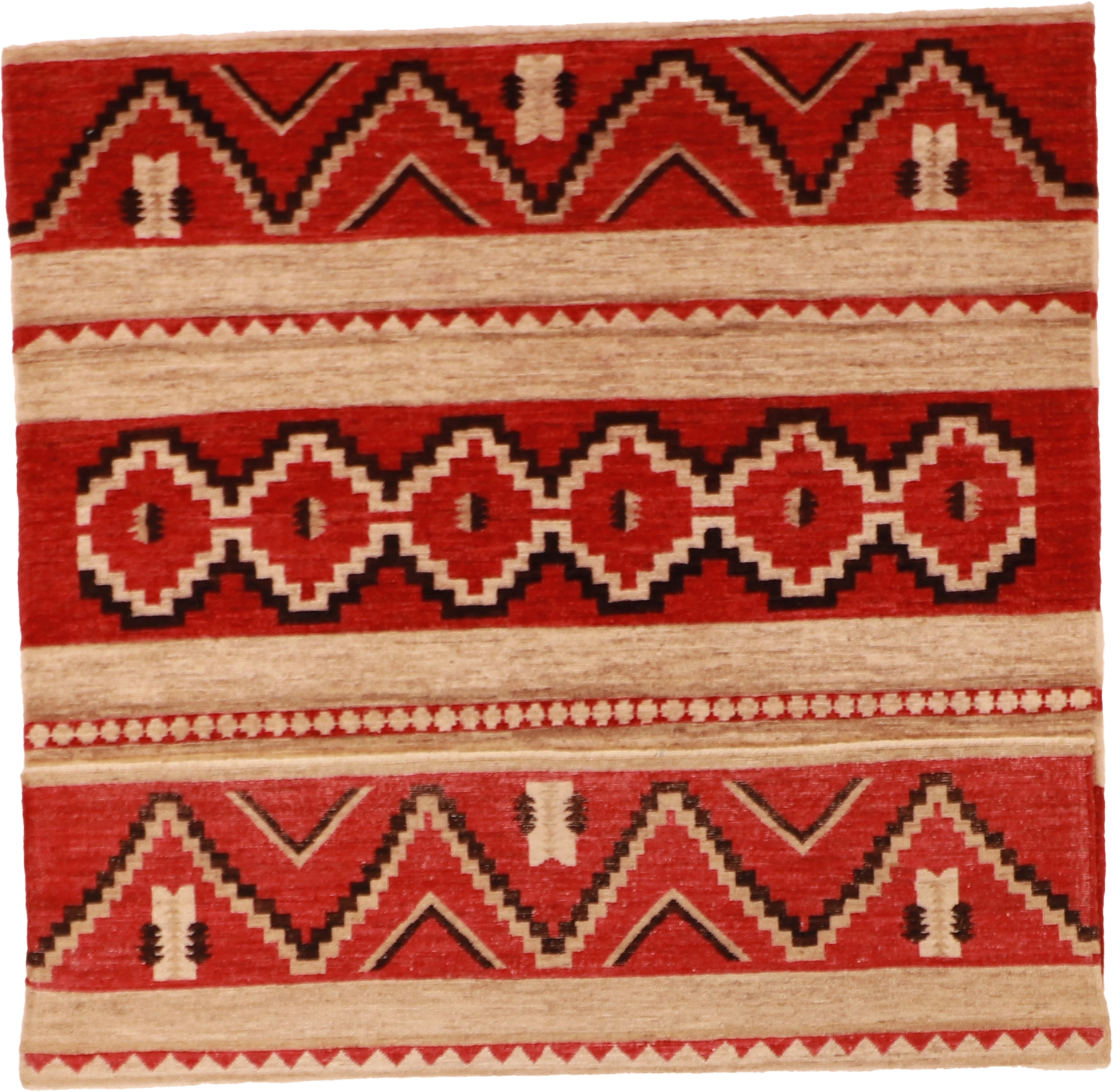 W 5 L 6.7 Mountain Modern 100% Wool Hand-Woven Geometric Design - 60413