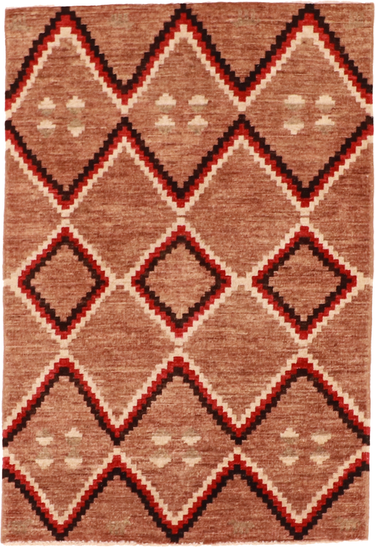 W 3.3 - L 4.10 Mountain Modern 100% Wool Hand-Woven Rug - 60415