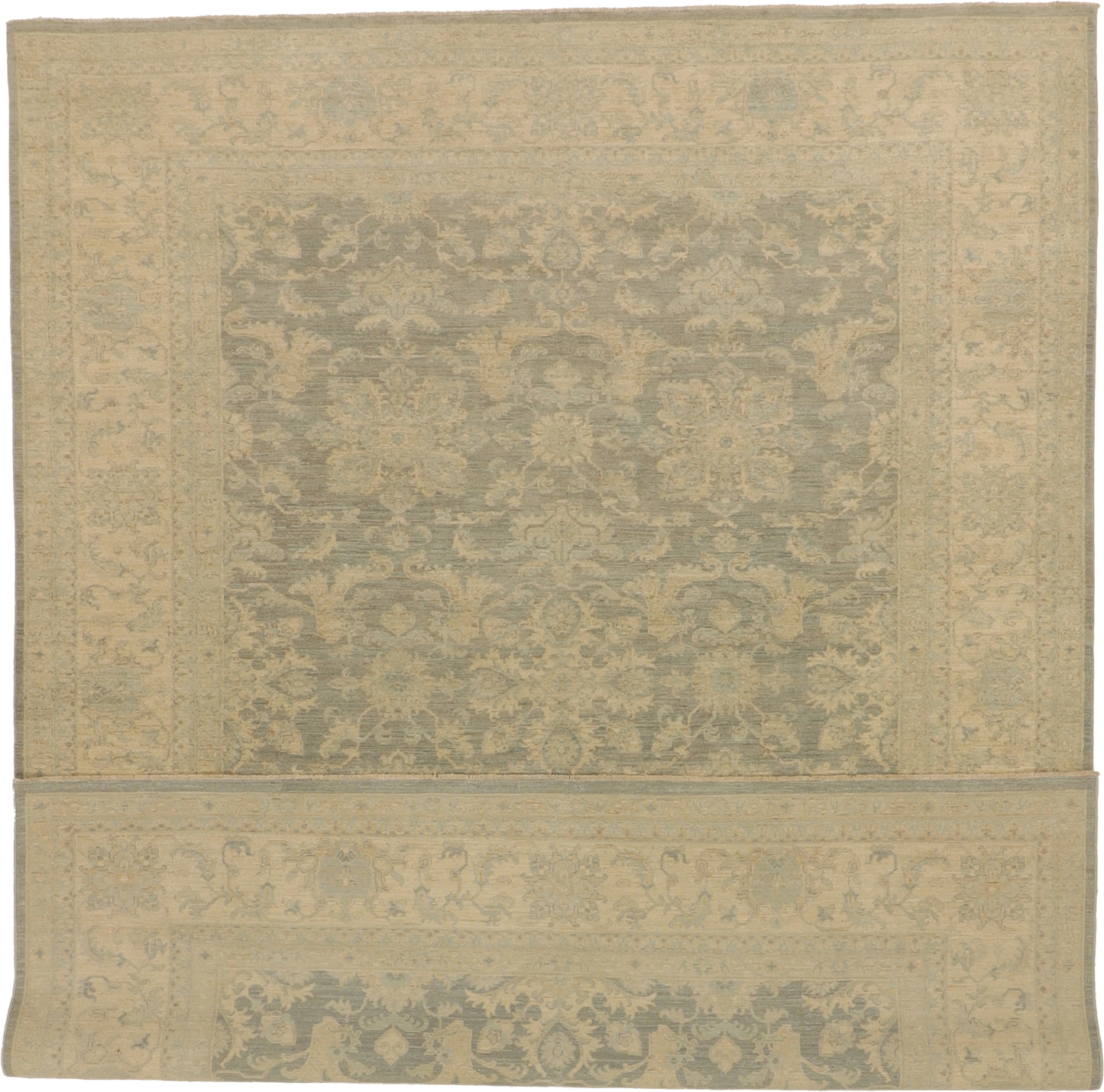 W 9 L 11.6 Zeigler 100% Wool Hand-Woven All-Over Design - 60426