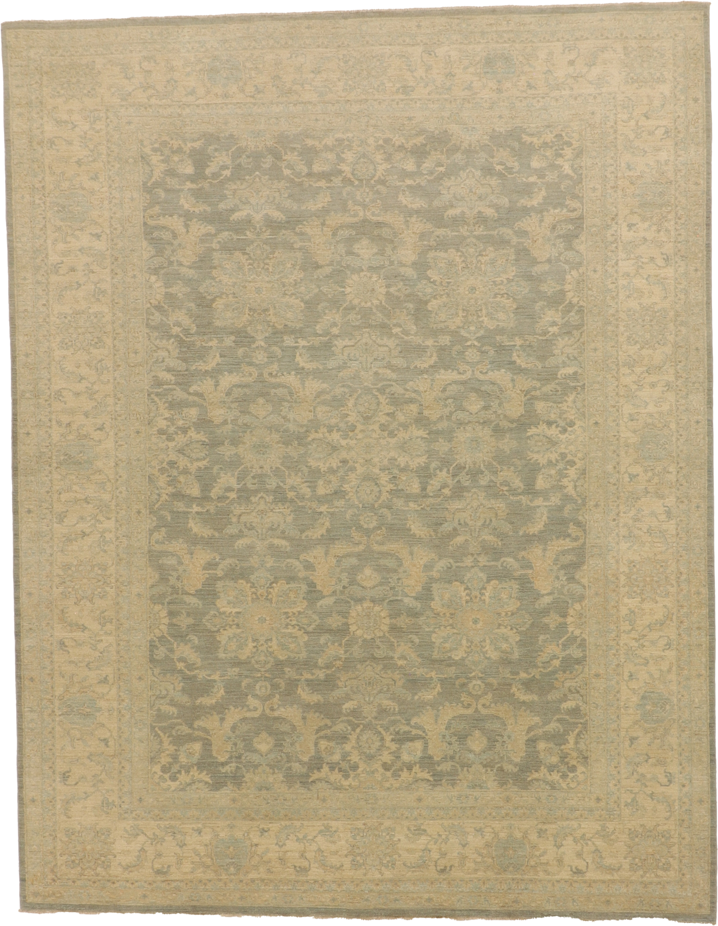 W 9 L 11.6 Zeigler 100% Wool Hand-Woven All-Over Design - 60426