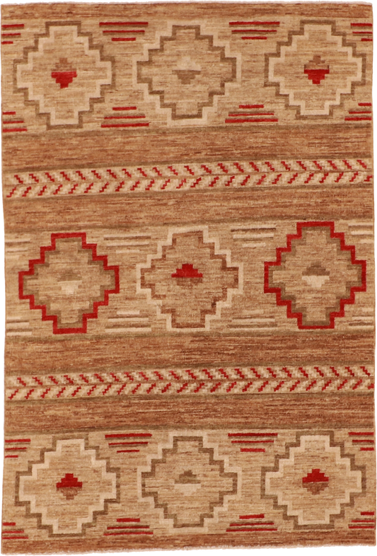 W 4 - L 5.10 Mountain Modern 100% Wool Hand-Woven Rug - 60444