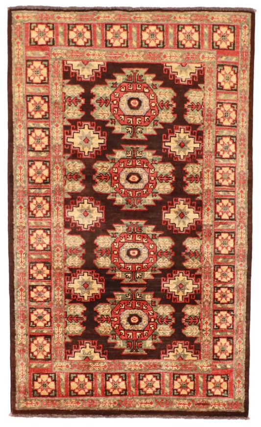 3.1 x 5.1 - Kazak Wool All Over Rectangle - Finest Hand-Knotted Quality Wool — 60476