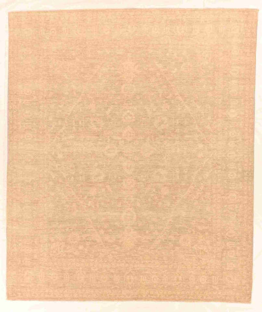 W 8.5 - L 10 - Zeigler Wool Transitional Rectangle - Finest Hand-Knotted Quality Wool - 60478