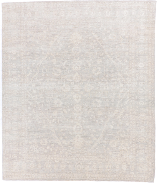 W 8.5 L 10 Zeigler 100% Wool Hand-Woven All-Over Design - 60478