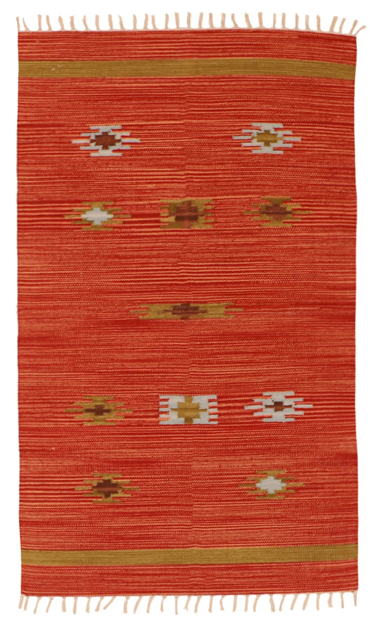 3 x 5 - Kilim Fine/Wool Kilim Rectangle - Finest Hand-Made Quality Wool — 60483