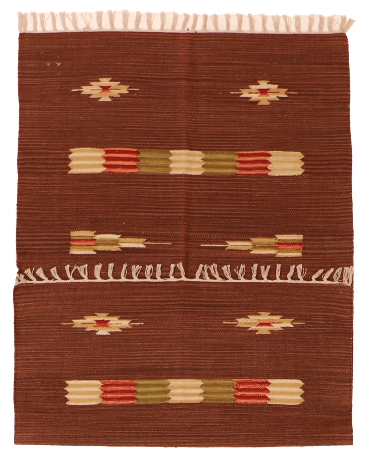 W 3 L 5 Kilim 100% Wool Hand-Woven Geometric Design Rug - 60504