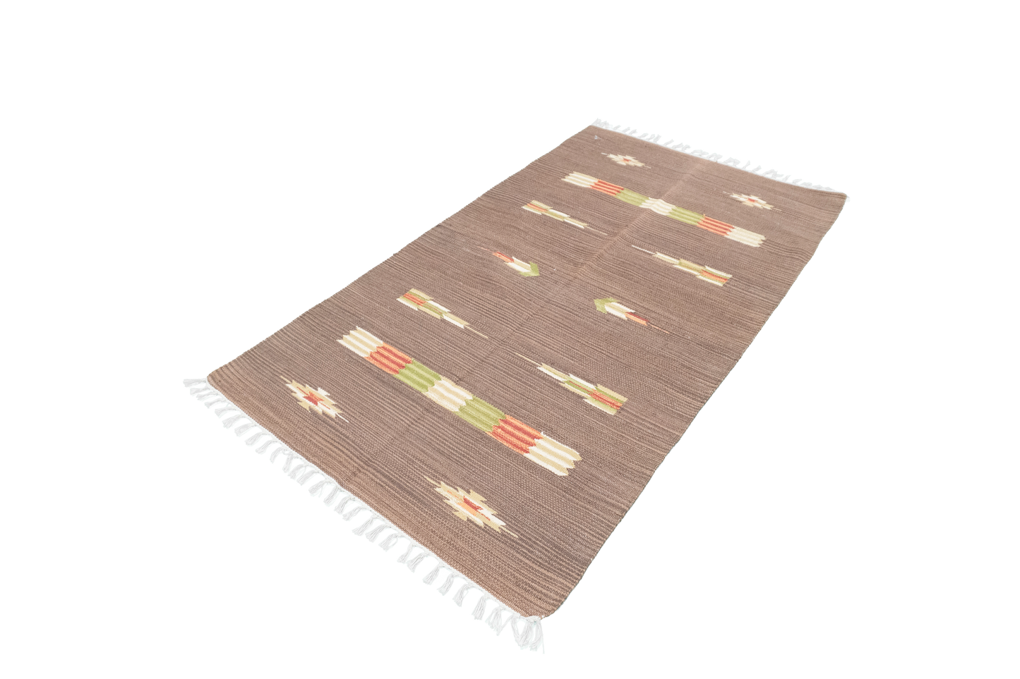W 3 L 5 Kilim 100% Wool Hand-Woven Geometric Design - 60504