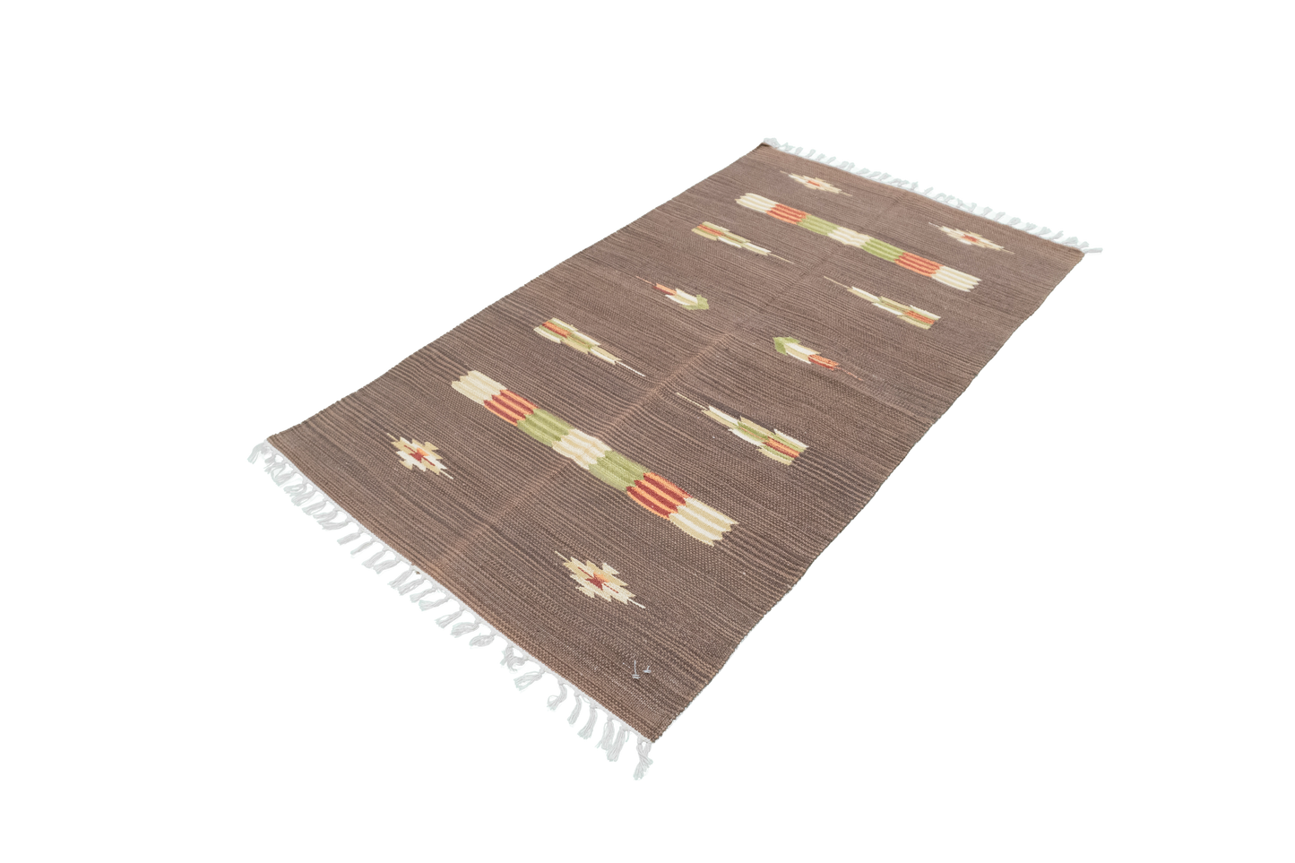 W 3 L 5 Kilim 100% Wool Hand-Woven Geometric Design - 60504
