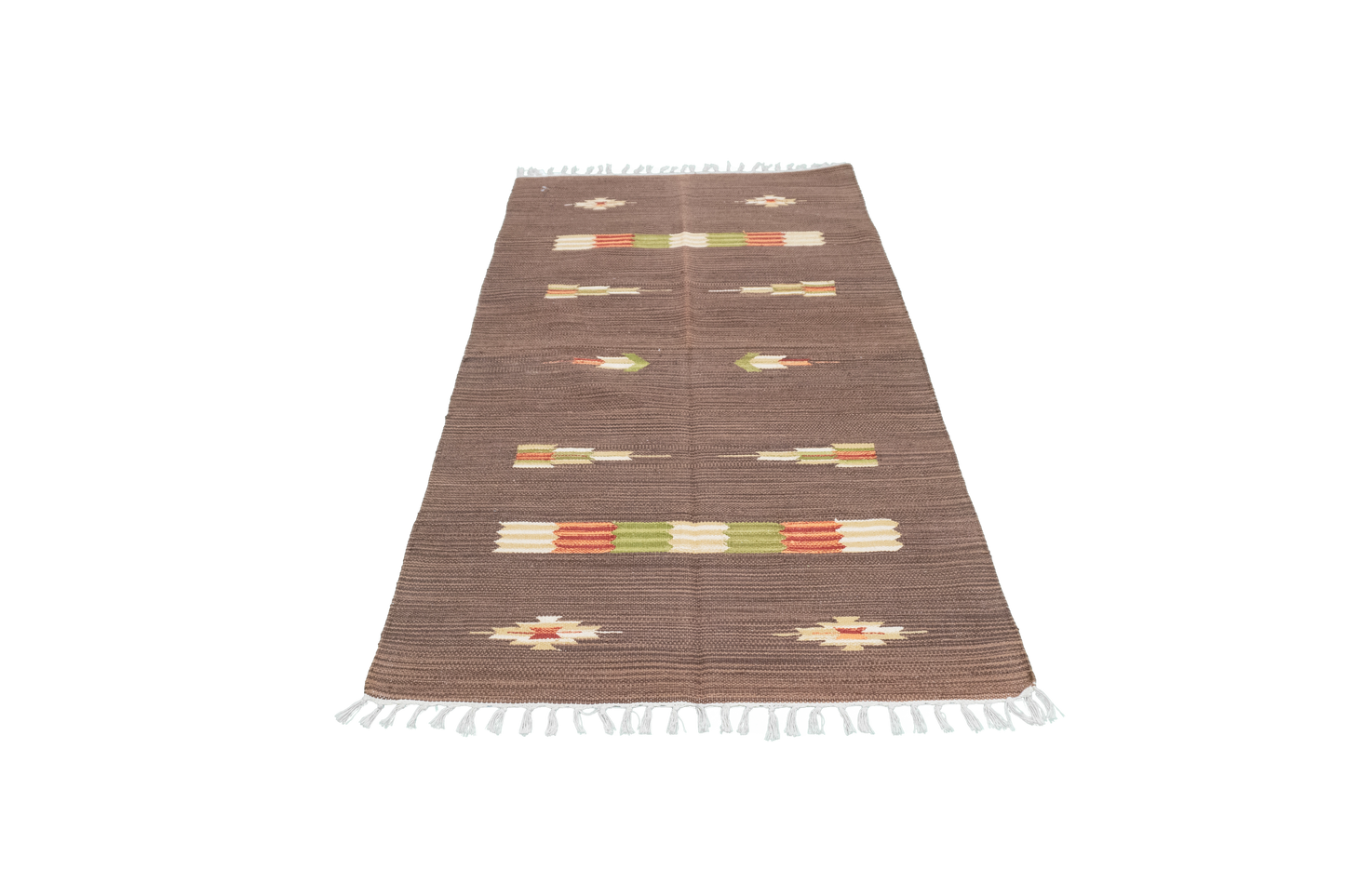 W 3 L 5 Kilim 100% Wool Hand-Woven Geometric Design - 60504
