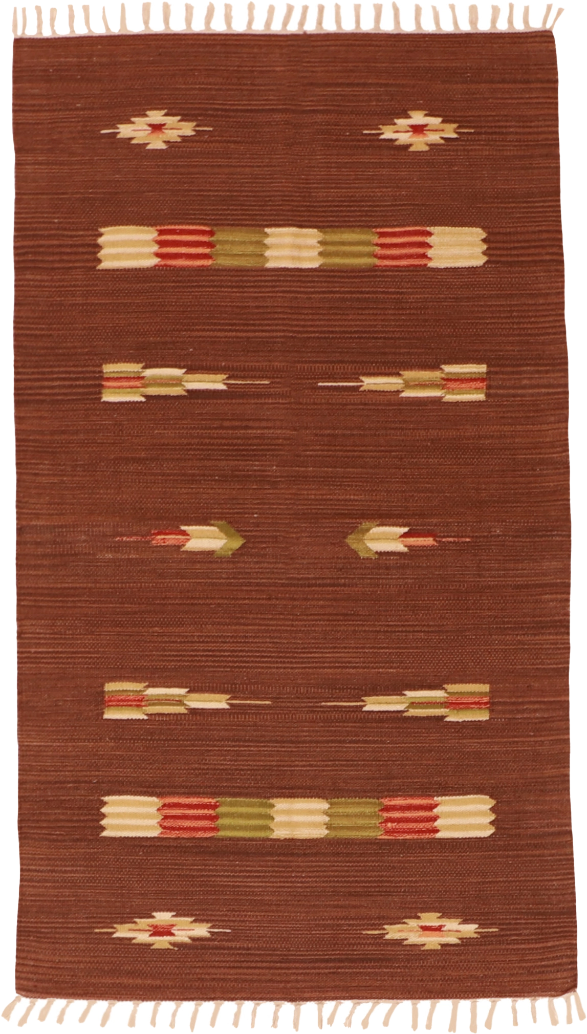 W 3 L 5 Kilim 100% Wool Hand-Woven Geometric Design Rug - 60504