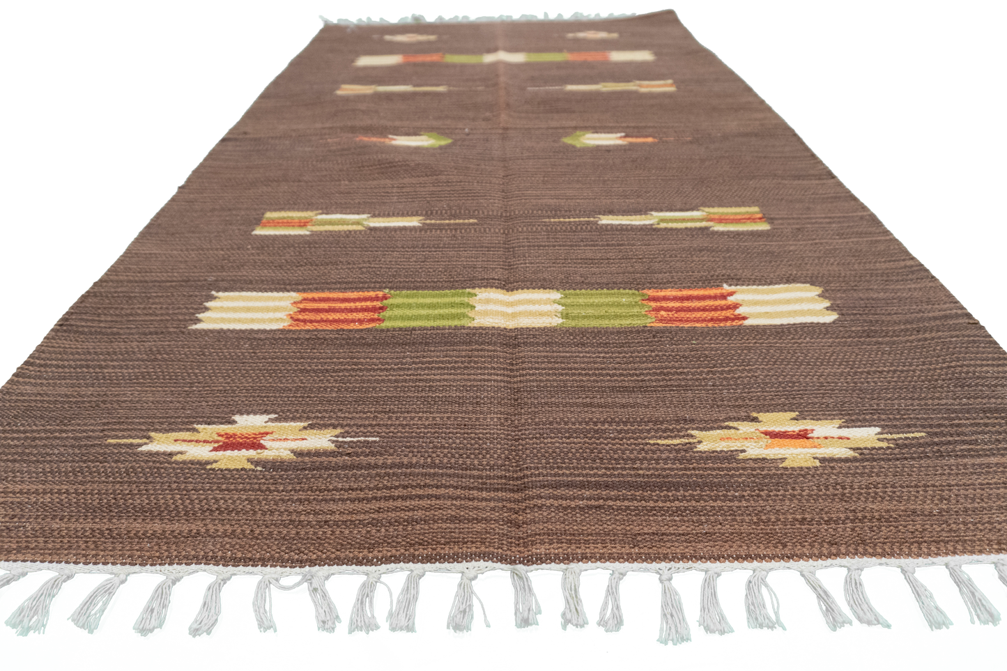 W 3 L 5 Kilim 100% Wool Hand-Woven Geometric Design - 60504