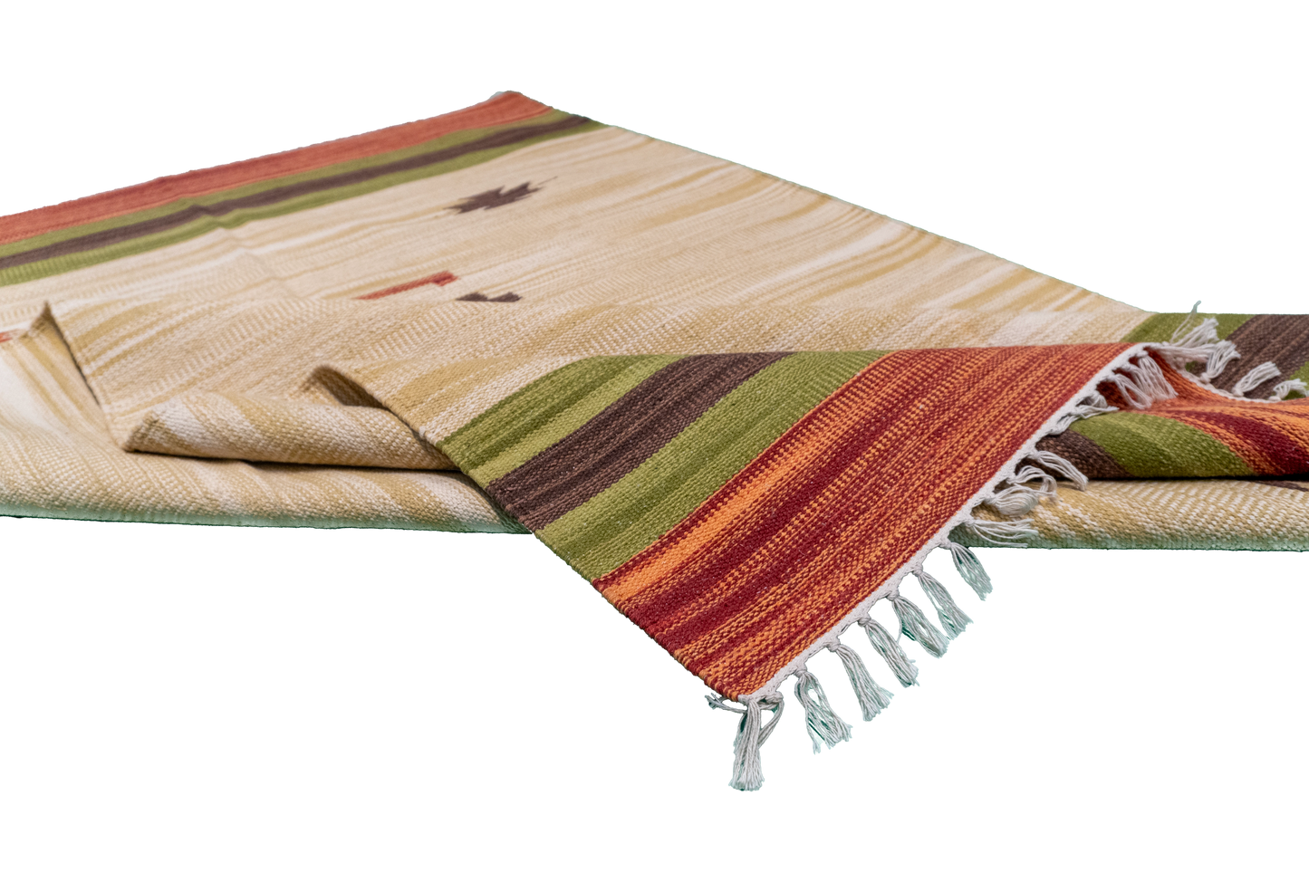 W 4 L 6 Kilim 100% Wool Hand-Woven Geometric Design - 60512