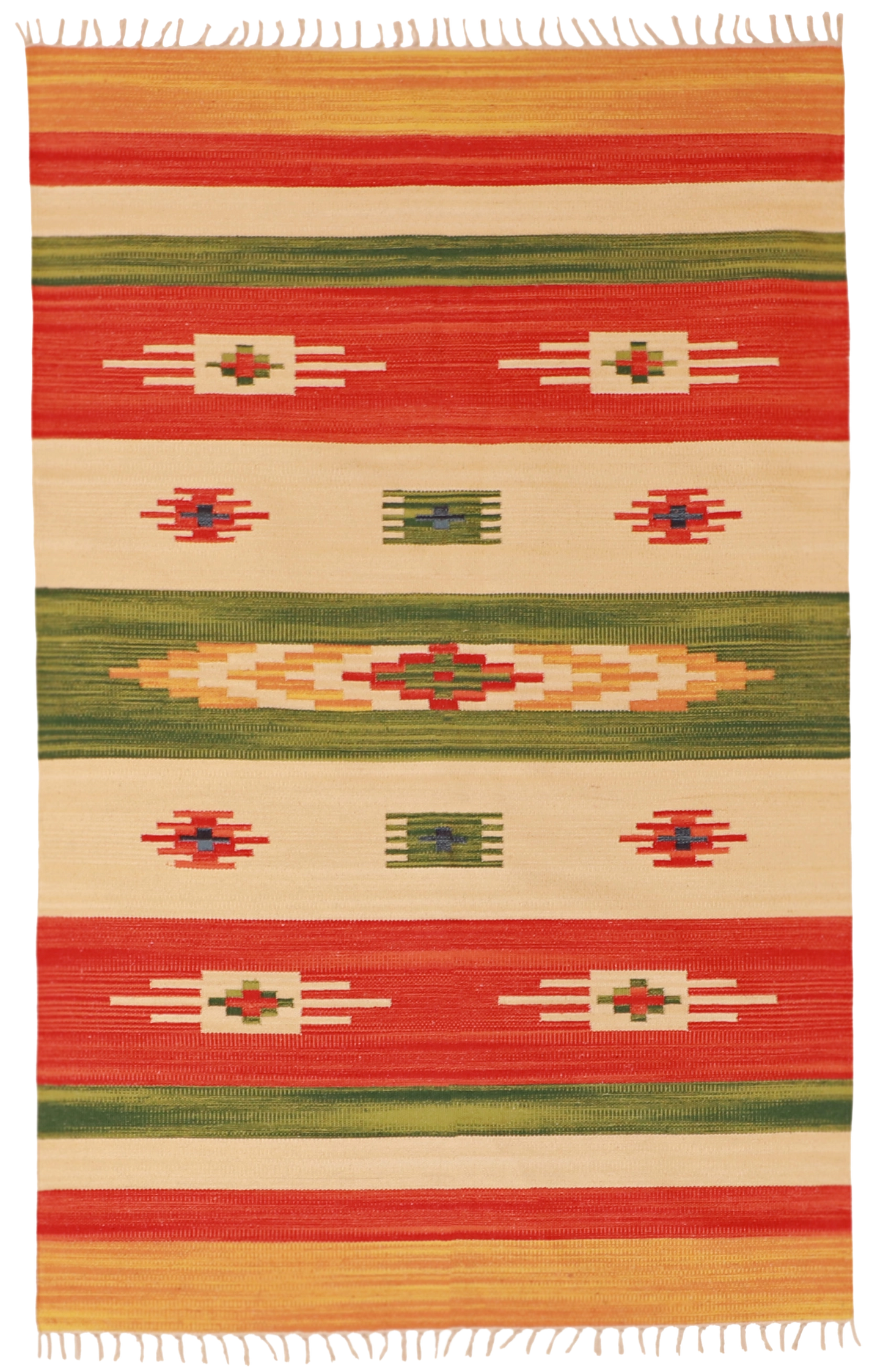 W 4 L 6 Kilim 100% Wool Hand-Woven - 60524