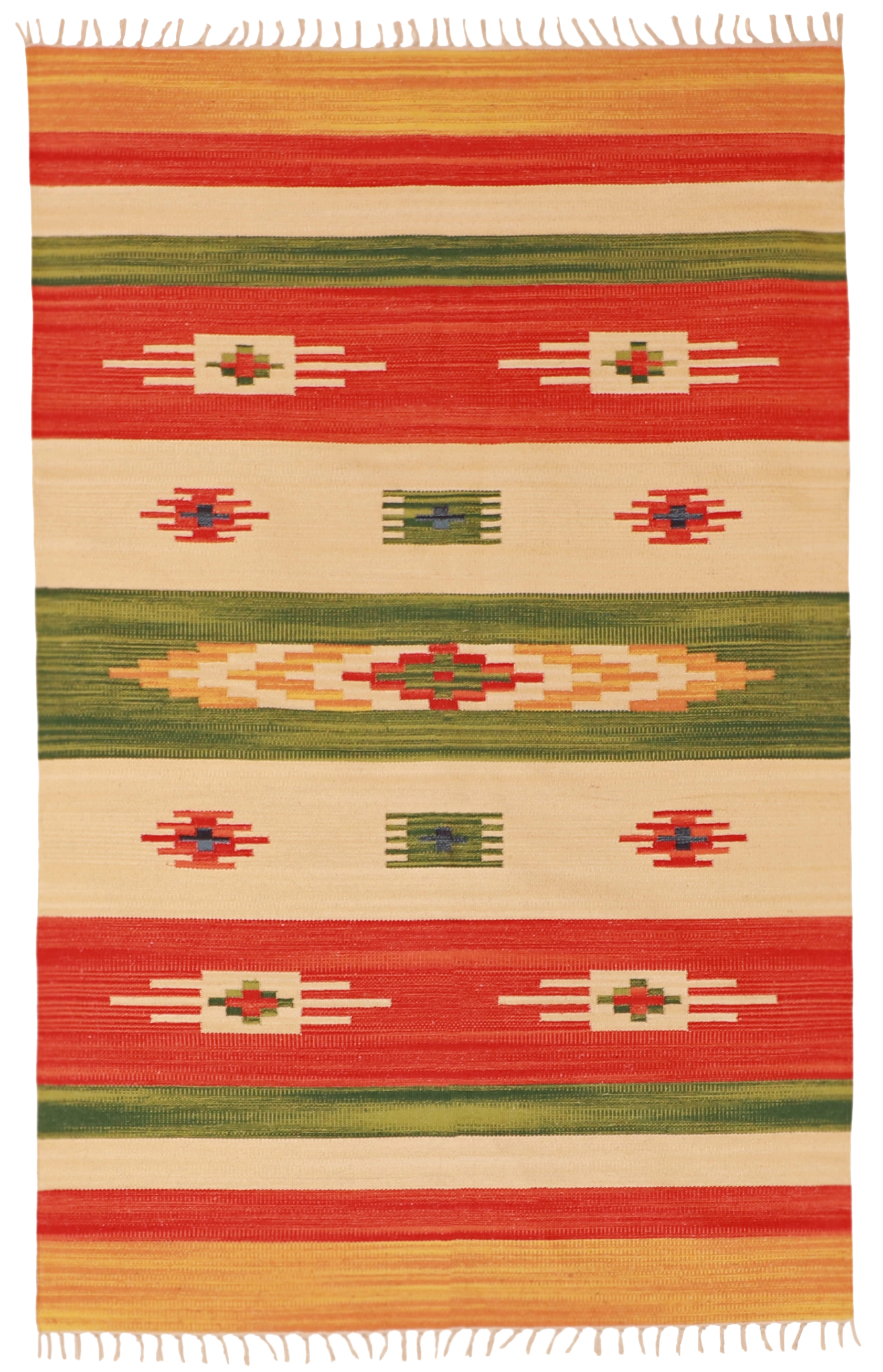 W 4 L 6 Kilim 100% Wool Hand-Woven - 60524