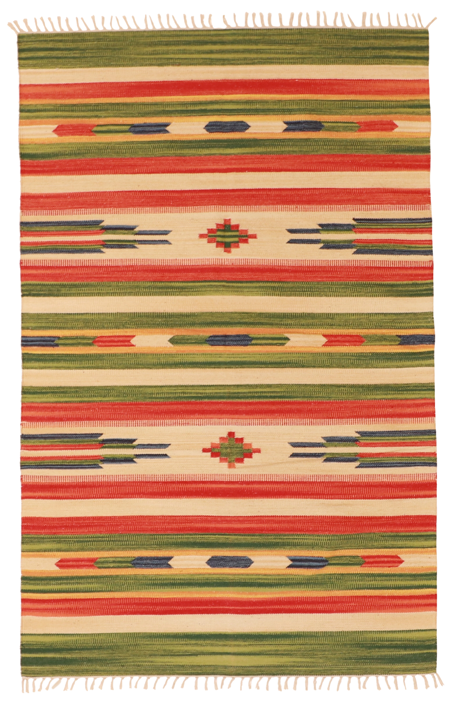 W 4 L 6 Kilim 100% Wool Hand-Woven - 60525
