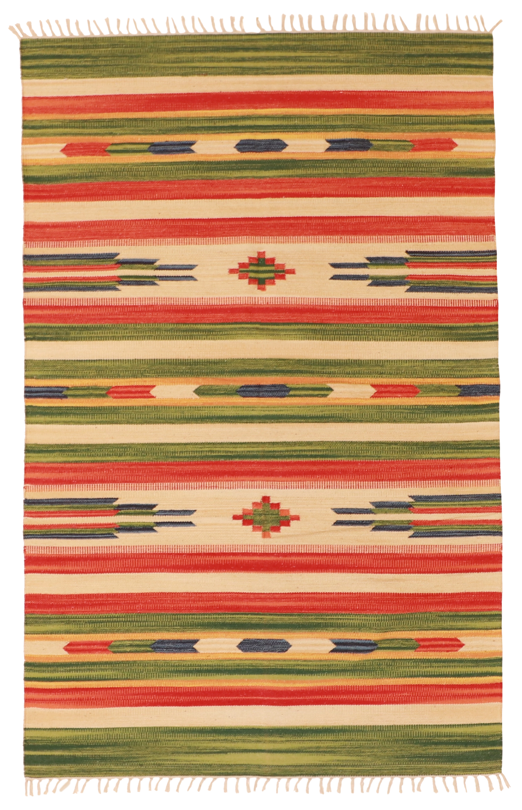 W 4 L 6 Kilim 100% Wool Hand-Woven - 60525