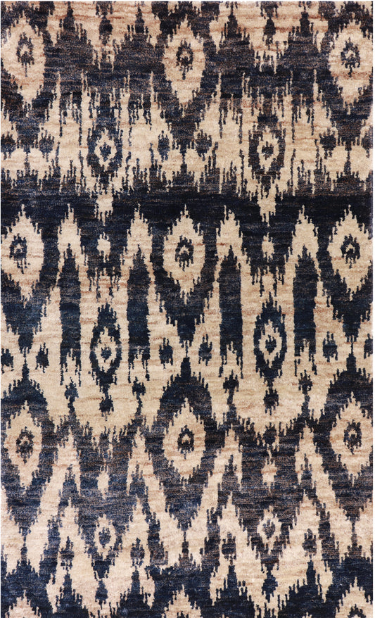 W 4.10 L 7.10 Modern 100% Wool Hand-Woven All-Over Design Rug - 60560