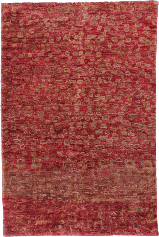 W 5.3 L 7.3 Modern 100% Wool Hand-Woven All-Over Design - 60576