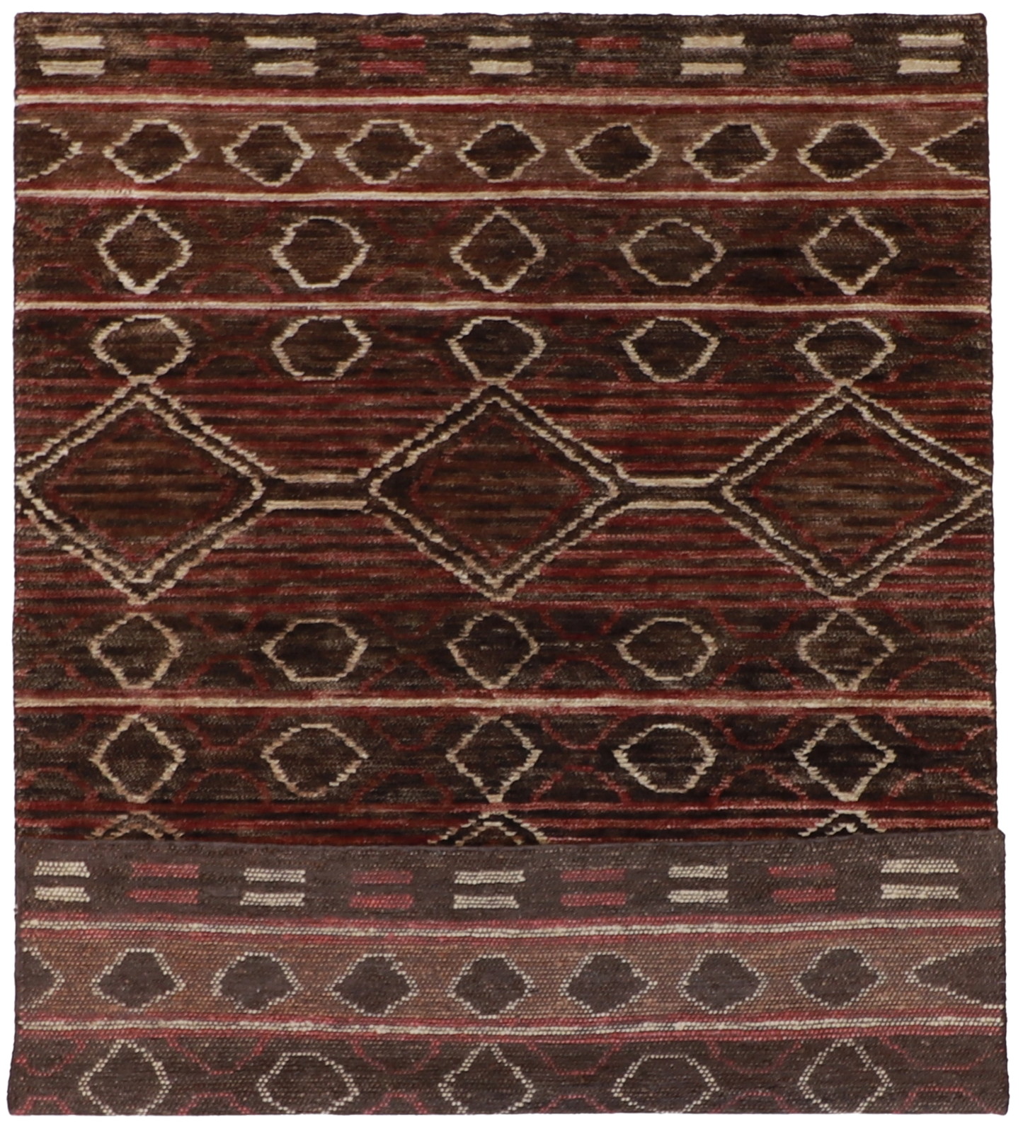 W 6.1 L 8.10 Modern 100% Wool Handmade All Over Jute Design - 60583