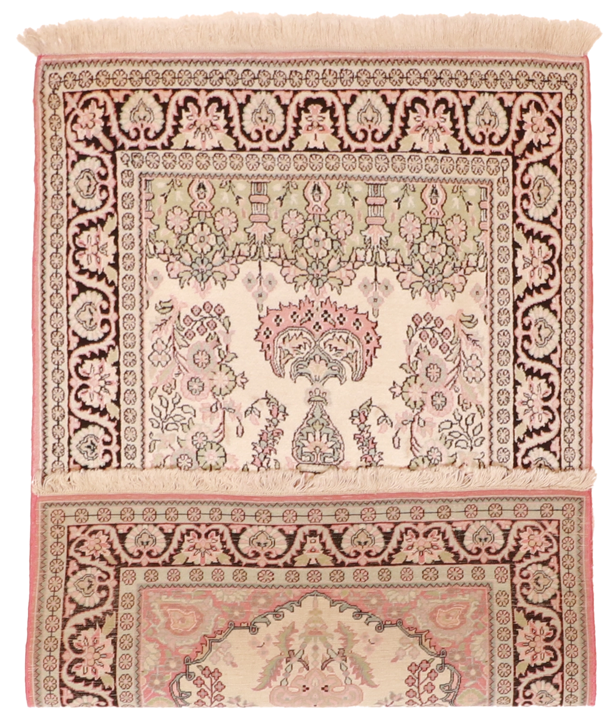 W 3 L 4.9 Kashmiri 100% Silk Hand-Woven All-Over Design - 60665