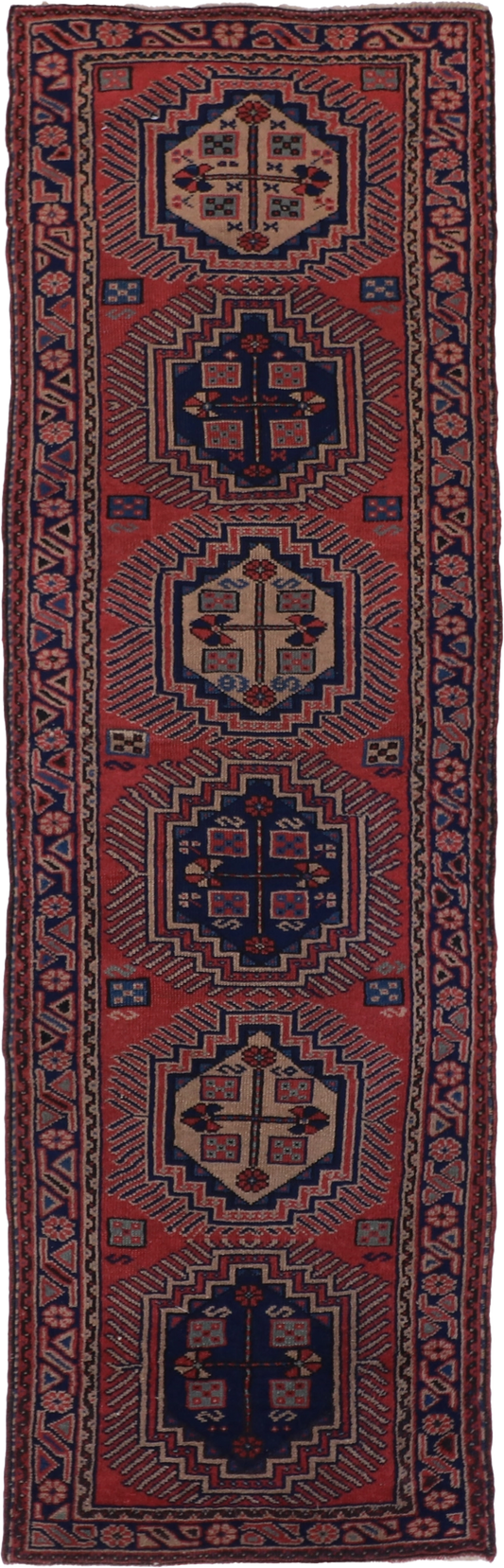 W 2.6 L 7.10 Sparta Antique Runner 100% Wool Handmade Persian All Over Design - 60767