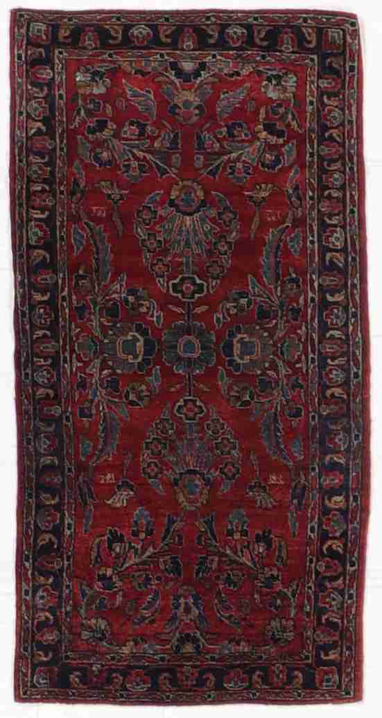 W 2.2 L 4.3 Farahan Antique Runner 100% Wool Handmade All Over Design - 60768