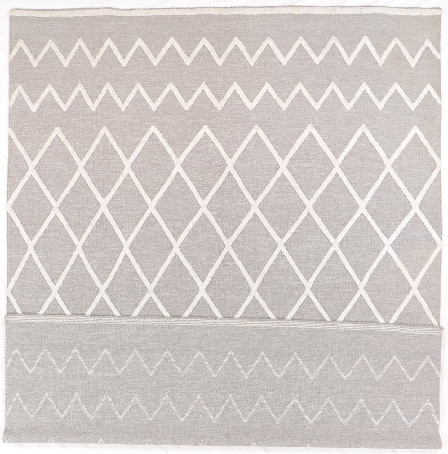 W 9 L 12 Modern 100% Wool Hand-Woven All-Over Design - 60771