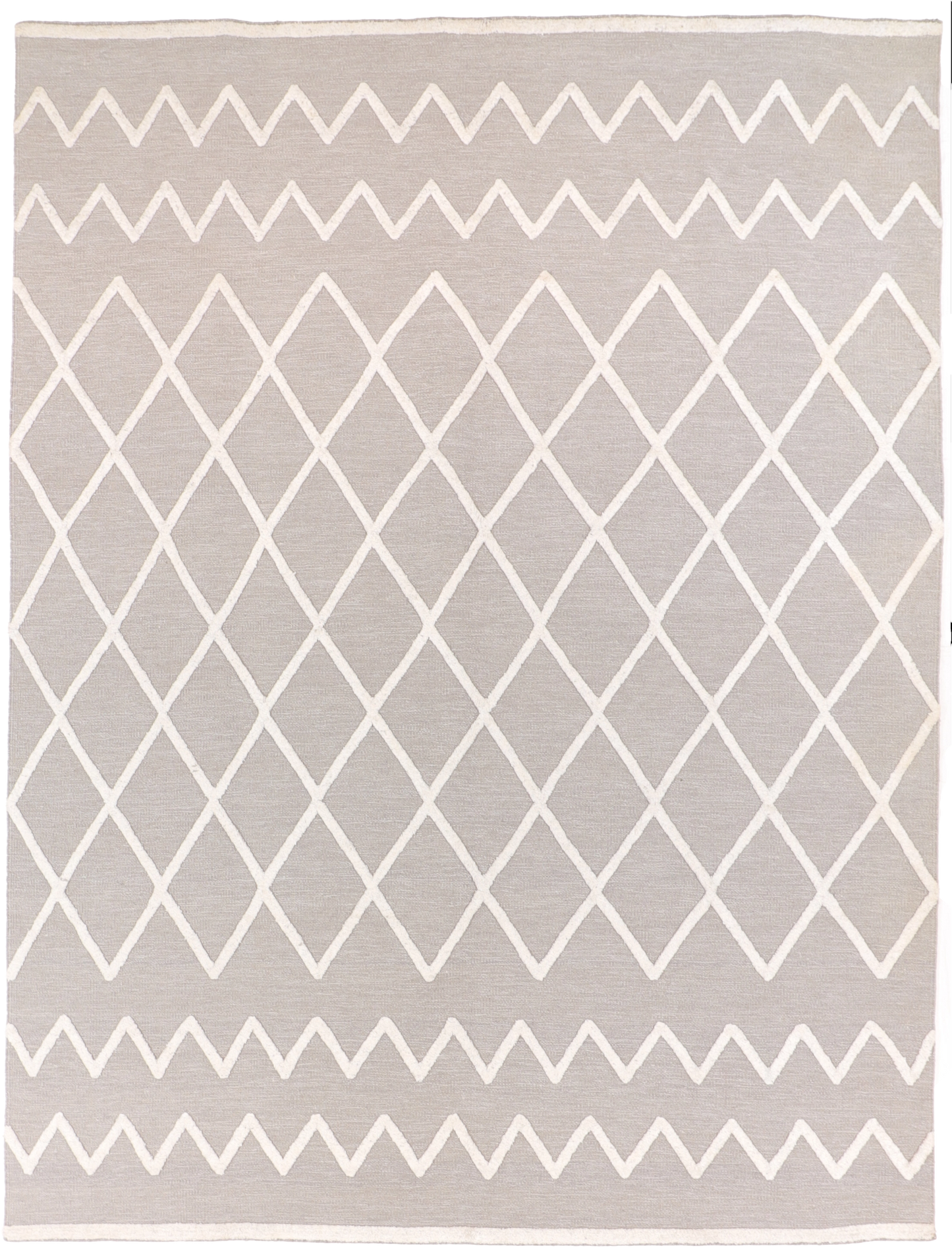 W 9 L 12 Modern 100% Wool Hand-Woven All-Over Design - 60771