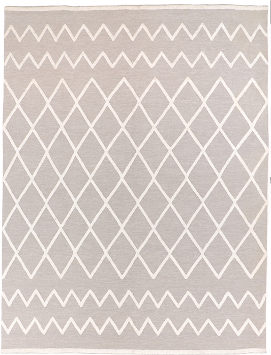 W 9 L 12 Modern 100% Wool Hand-Woven All-Over Design - 60771