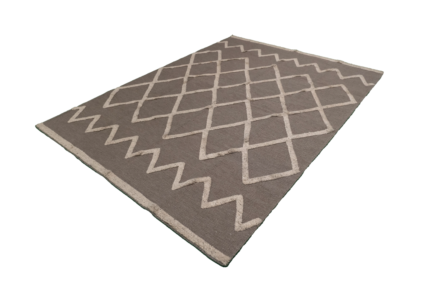 W 5 L 7 Mountain Modern Wool And Silk Blend Hand-Woven Western Design - 60775