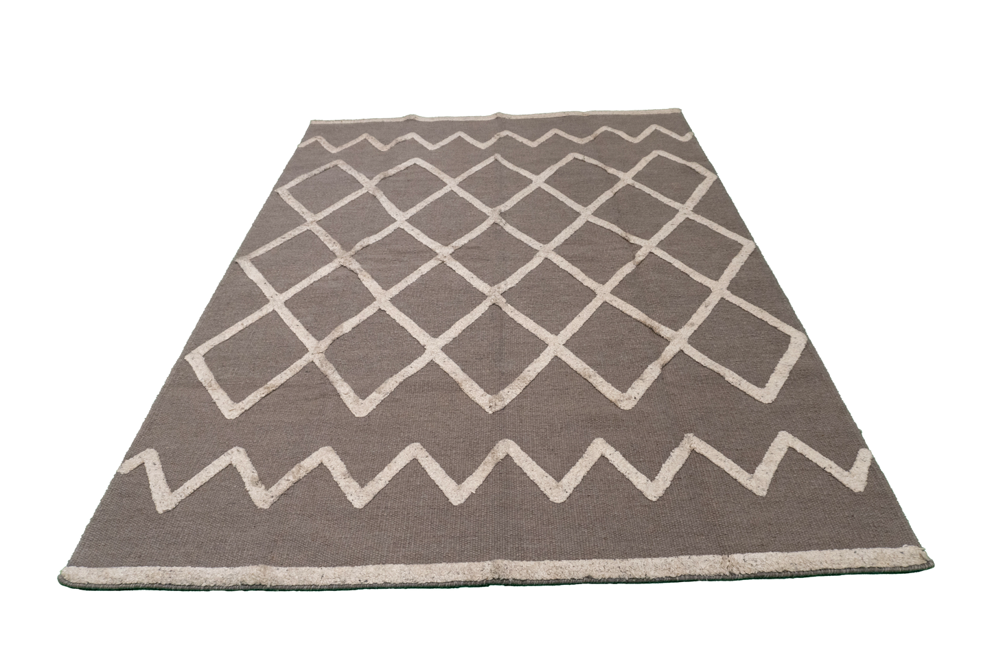 W 5 L 7 Mountain Modern Wool And Silk Blend Hand-Woven Western Design - 60775