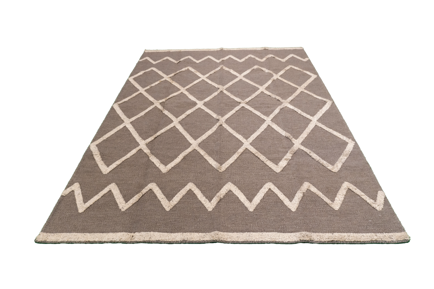 W 5 L 7 Mountain Modern Wool And Silk Blend Hand-Woven Western Design - 60775