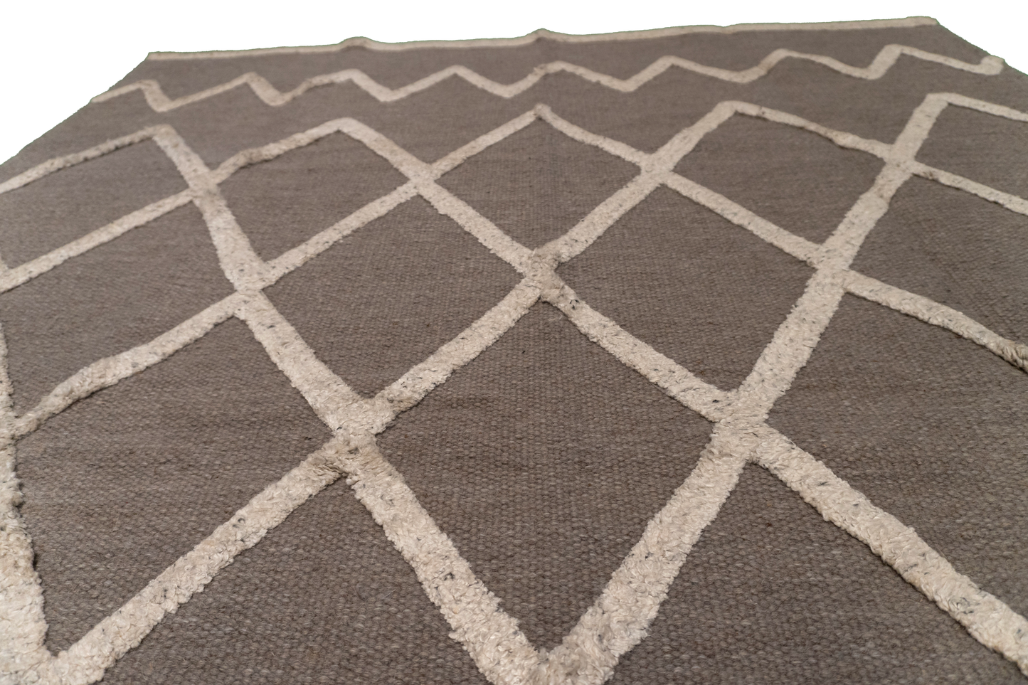 W 5 L 7 Mountain Modern Wool And Silk Blend Hand-Woven Western Design - 60775