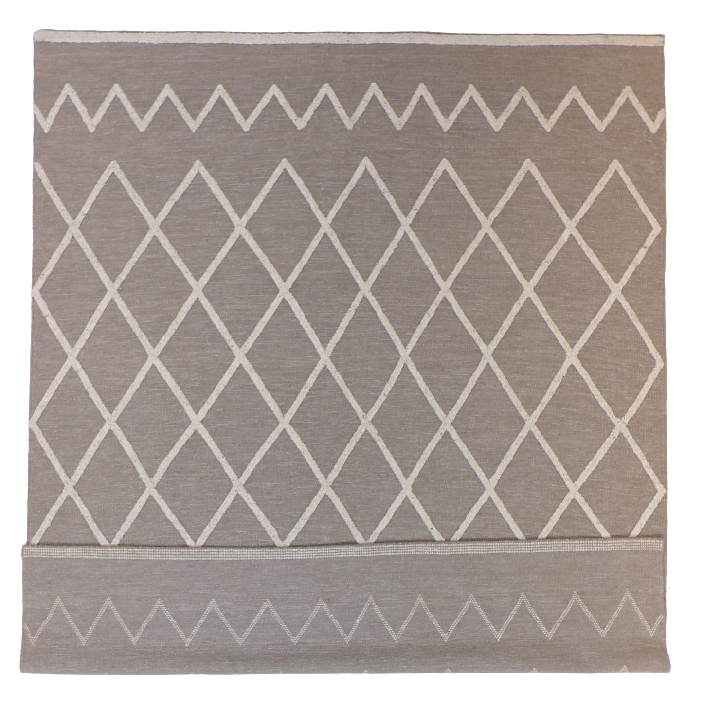 W 8.2 - L 10 - Kilim Wool Contemporary Rectangle - Finest Hand-Made Quality Wool - 60783