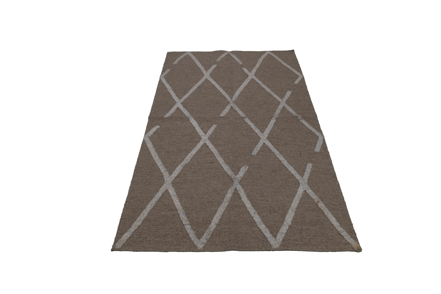 W 3 L 5 Kilim Wool And Silk Blend Hand-Woven Modern Design - 60785