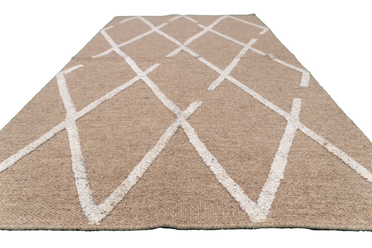 W 3 L 5 Kilim Wool And Silk Blend Hand-Woven Modern Design - 60785