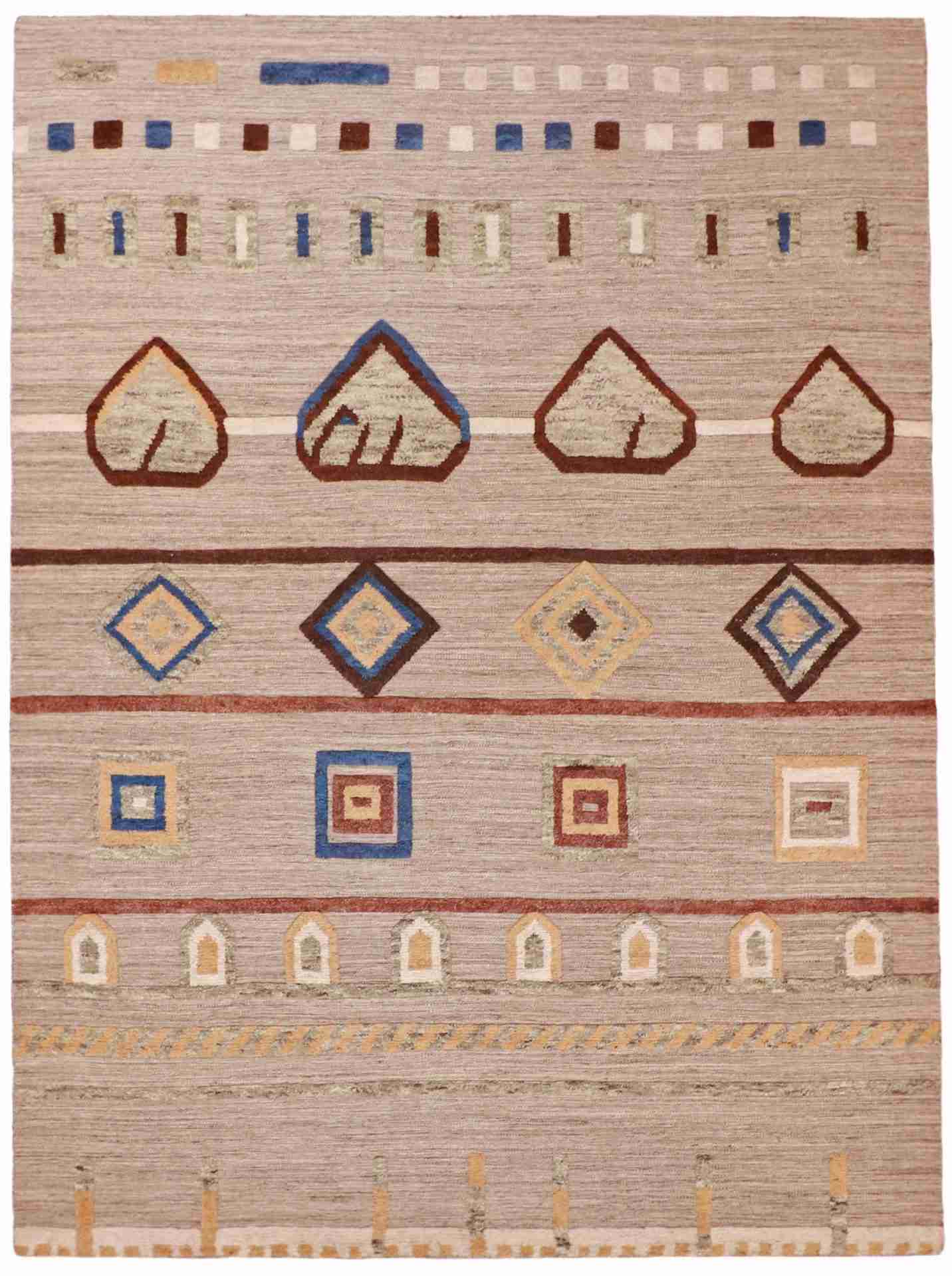 W 9 L 12 Morroccan 100% Wool Hand-Woven All-Over Design - 60810