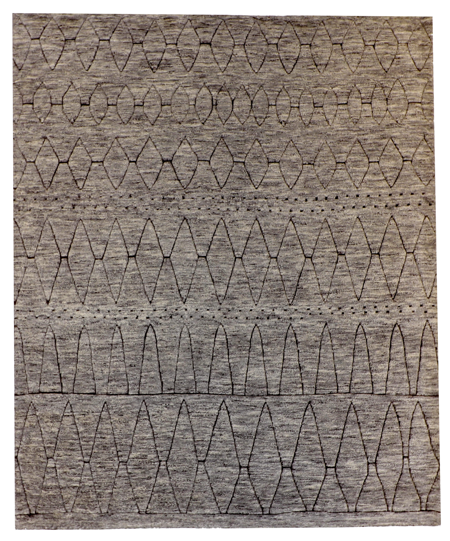 W 8 L 10 Moroccan 100% Wool Hand-Woven All-Over Design - 60813