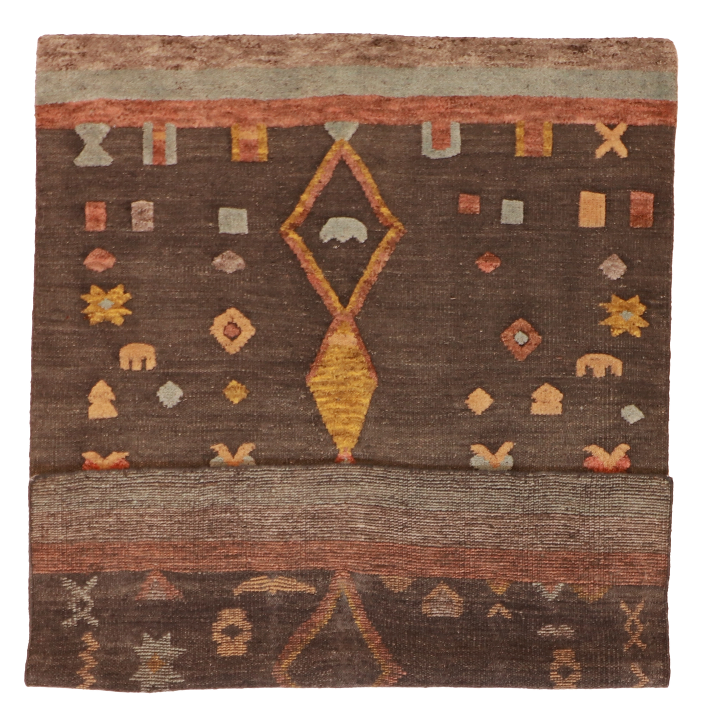 W 4.11 L 6.10 Moroccan 100% Wool Hand-Woven All-Over Design - 60818