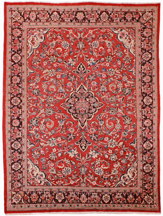 W 9 L 12 Mahal 100% Wool Handmade All Over Design - 6089