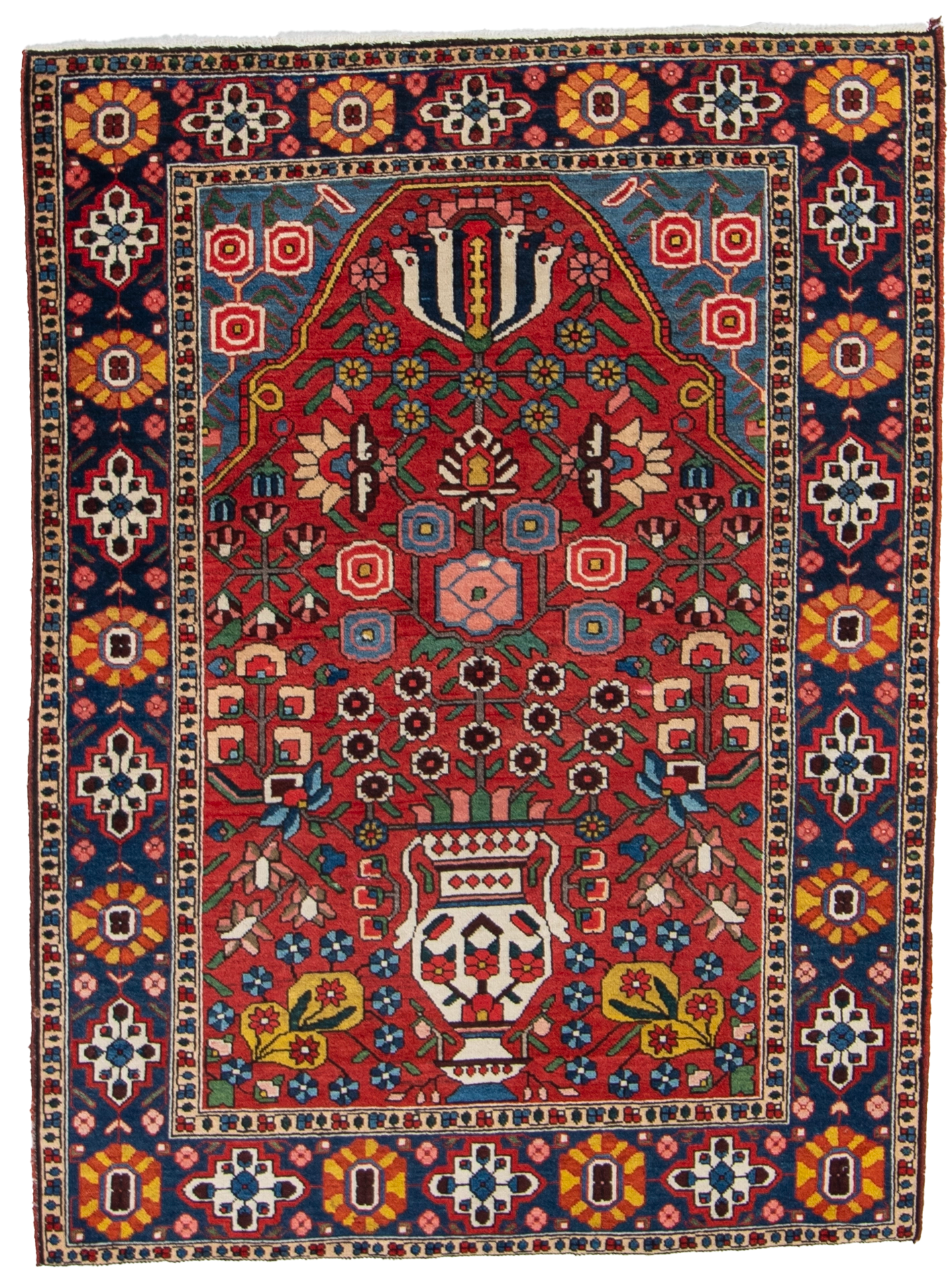 W 5 L 6.6 Bakhtiarie Antique 100% Wool Hand-Woven All-Over Design - 60896