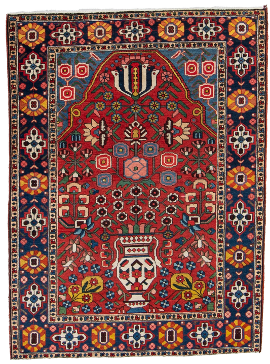 W 5 L 6.6 Bakhtiarie Antique 100% Wool Hand-Woven All-Over Design - 60896