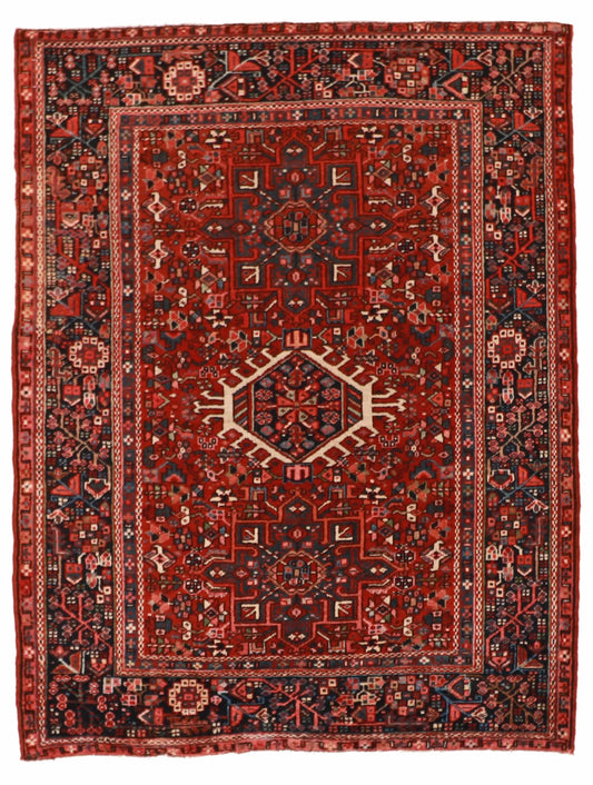 4.8 x 6 - Karajeh Wool Traditional Rectangle - Finest Hand-Knotted Quality Wool — 60900