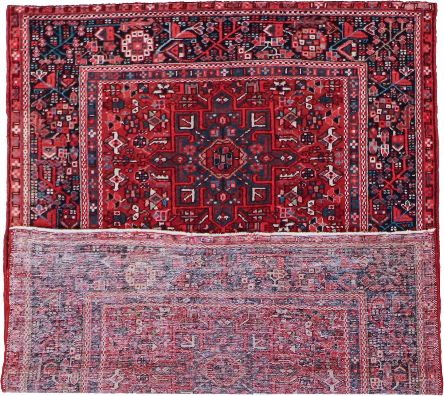 W 4.8 L 6 Karajeh Antique 100% Wool Hand-Woven All-Over Design - 60900