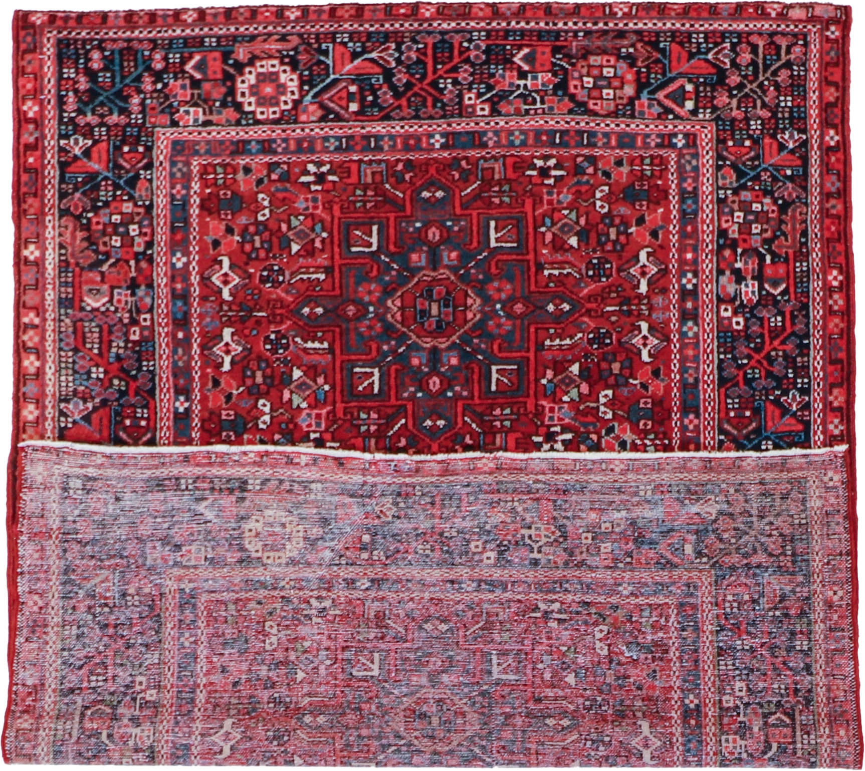 W 4.8 L 6 Karajeh Antique 100% Wool Hand-Woven All-Over Design - 60900